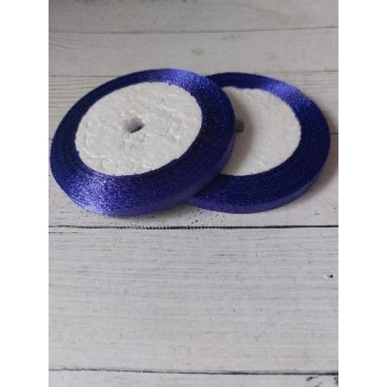 Лента атласная однотонная 0,6 см*25 ярдов цв. индиго 121, цена за катушку